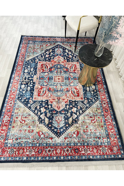 Kilim Motif FRINGED Classic Non-Slip Base Rug