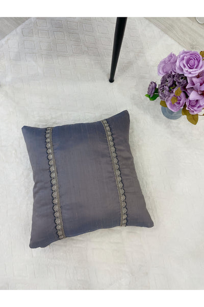 Imported Silk Cushion Pillow Cover with Cord (Oil Green)