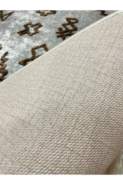 BEIGE Ethnic Patterned Latex Base Kitchen Rug