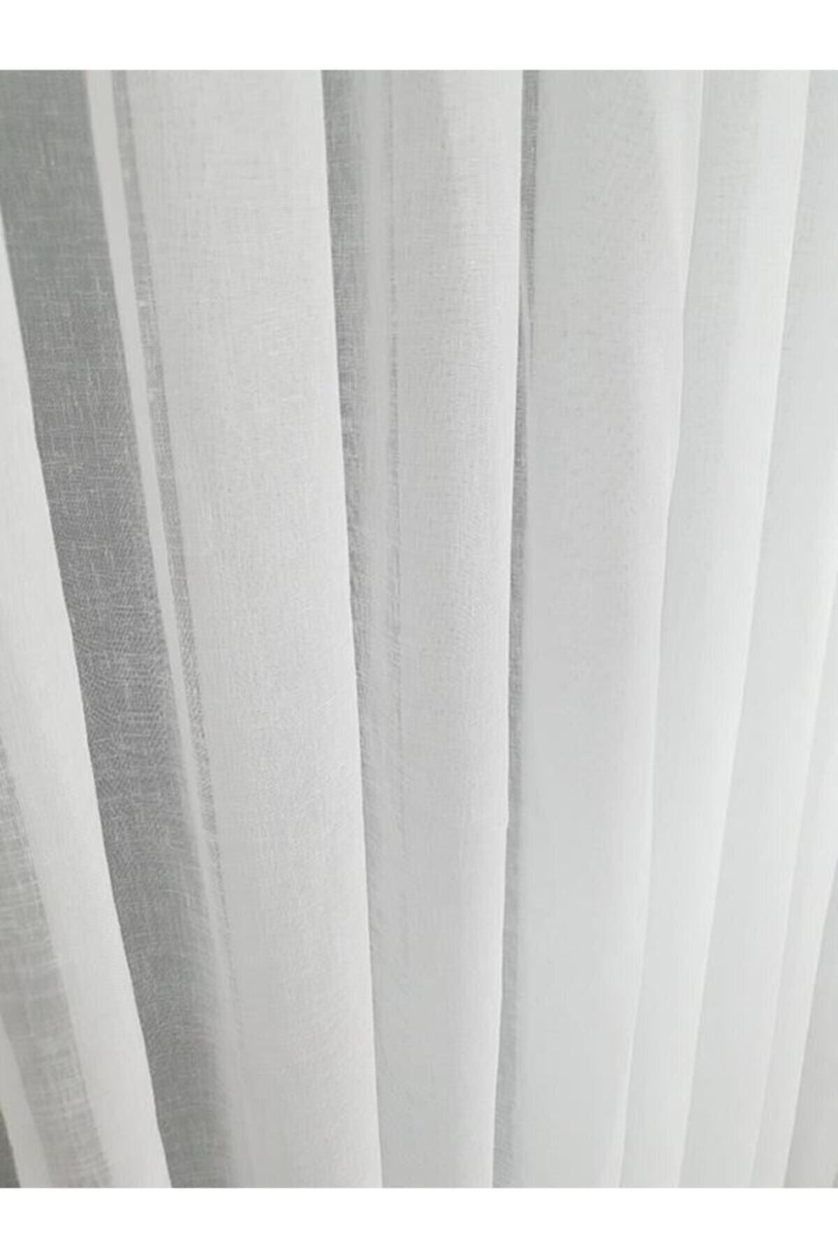 Ecru Natural Linen-Look Sheer Curtain - Ecru 1/3 Dense Pleated Heavy-Weight Wrinkle-Resistant
