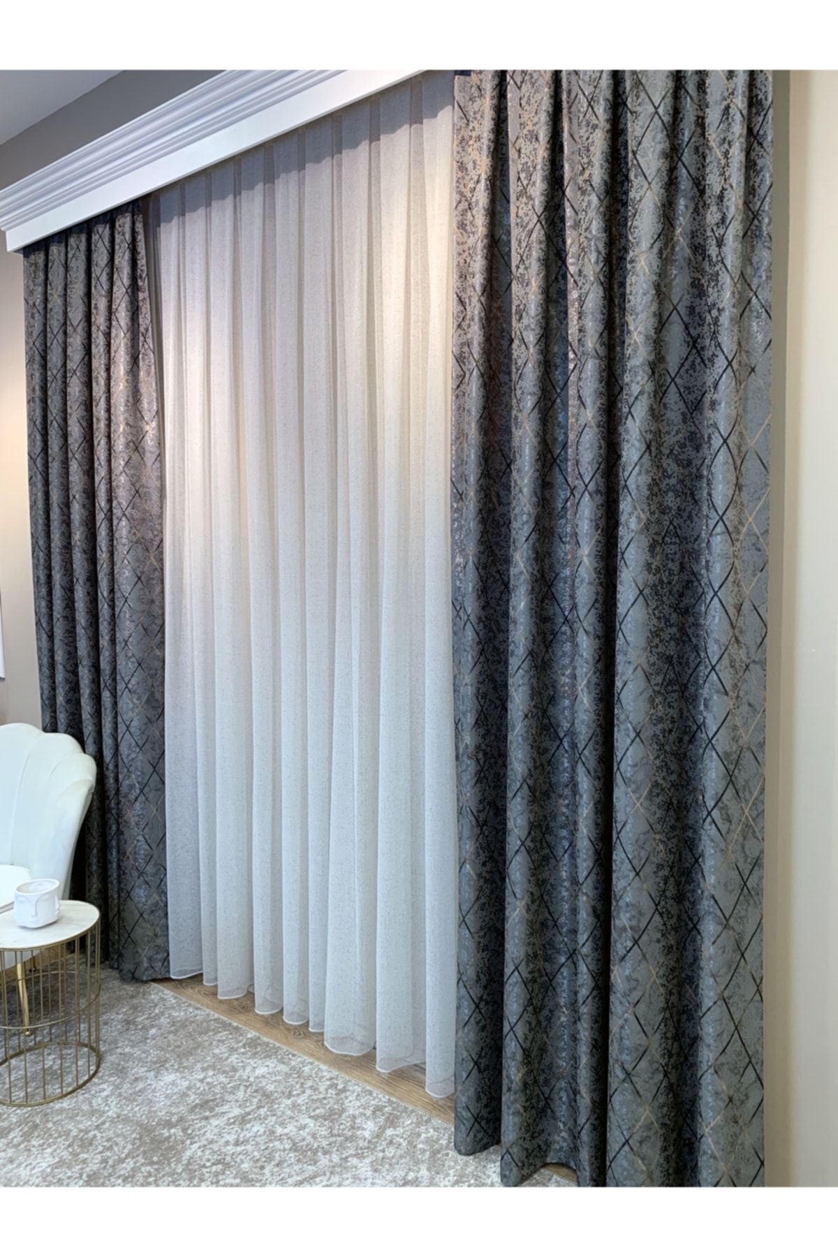 Liva Loren Model 1/2.50 Pleated Blackout Curtain Khaki Brown