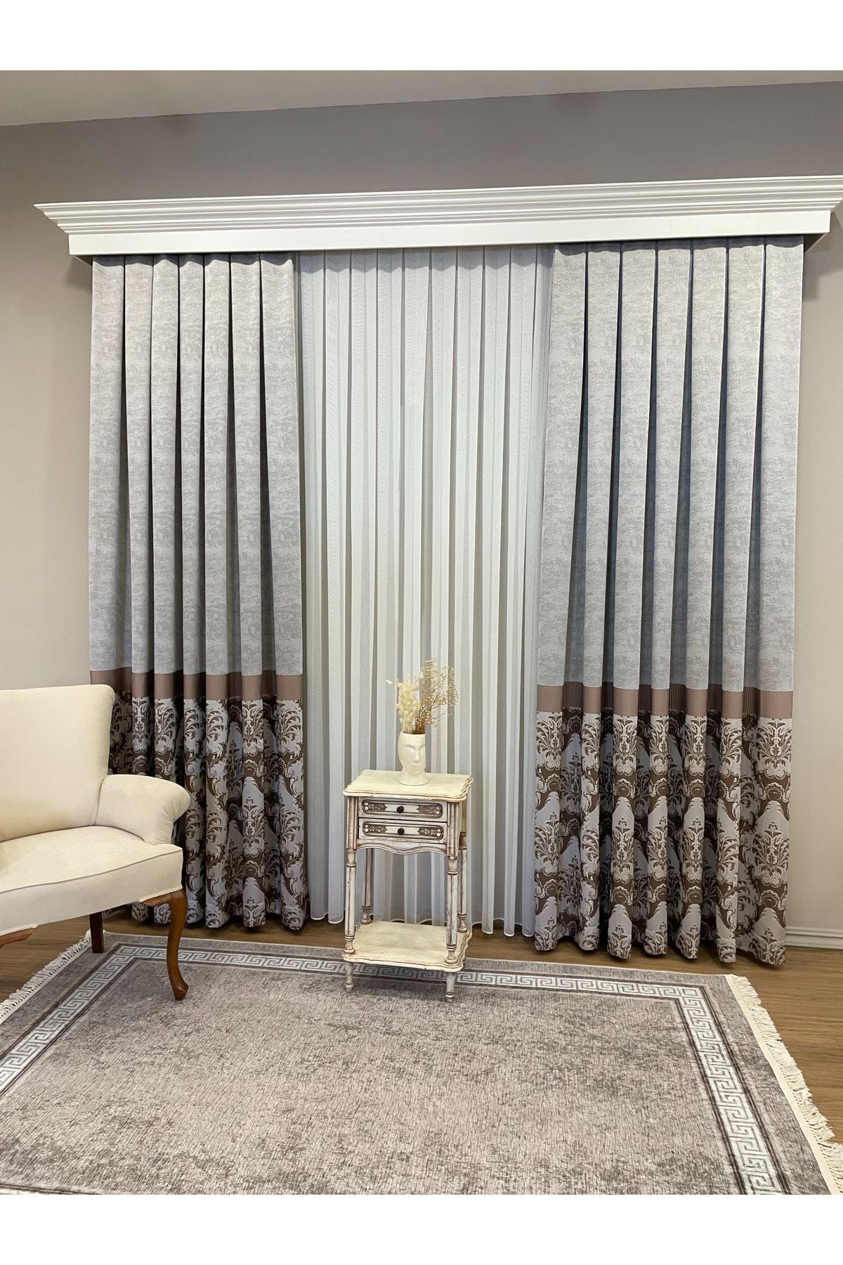 Modern Textured 1/3 Dense Pleat - ECRU Sheer Curtain