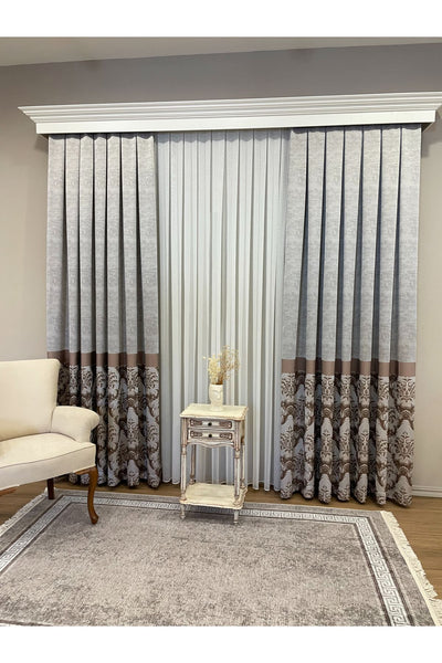 Modern Textured 1/3 Dense Pleat - ECRU Sheer Curtain