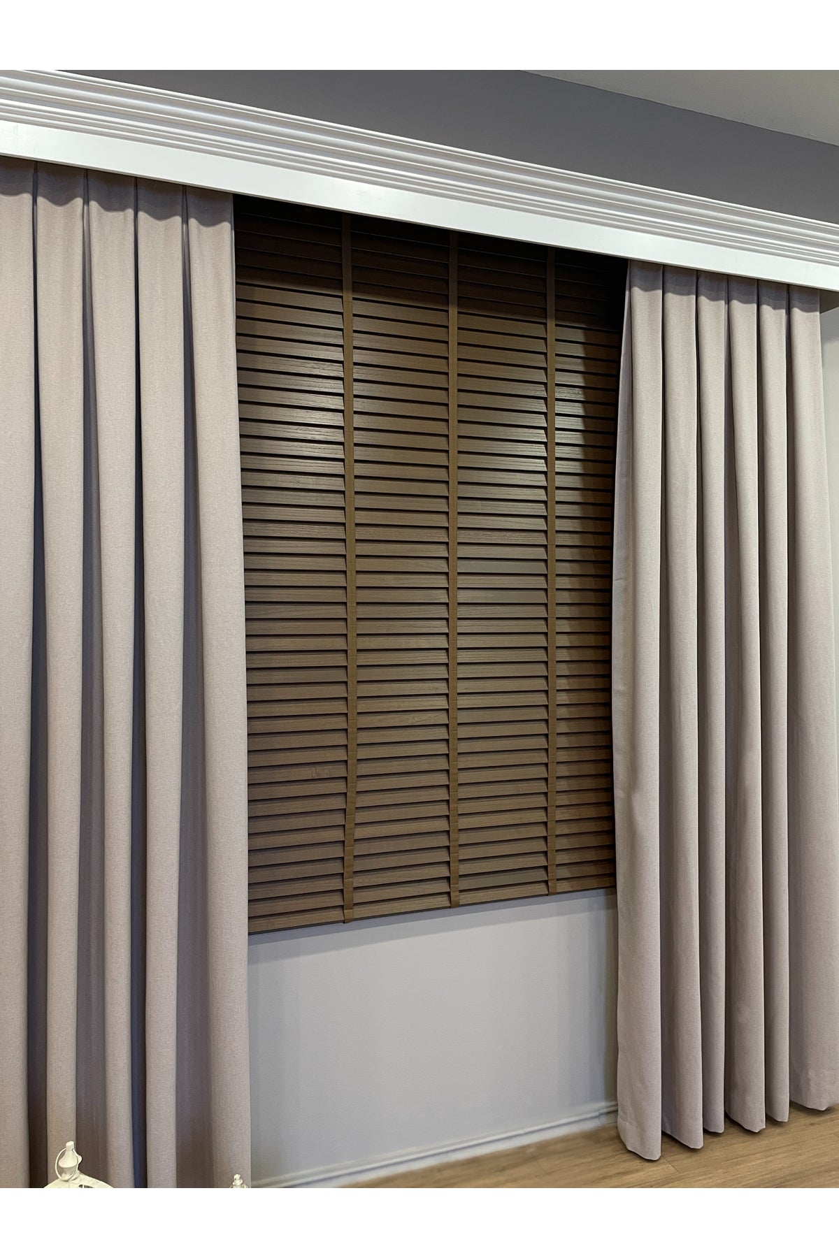 Brown 100% Original Wood Venetian Blind 50mm for Office, Modern and All Spaces