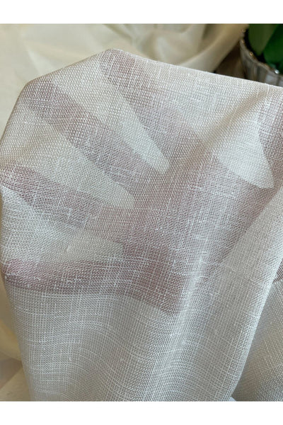 Natural Linen Sheer Curtain 1/2.50 Pleat - Ecru