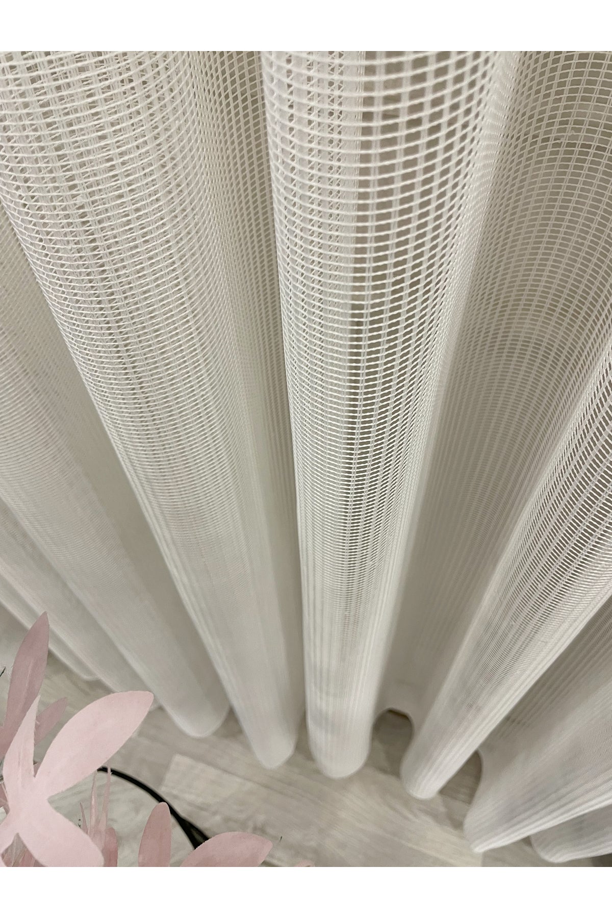 Gray-Black Net Wrinkle-Free DENSE 1/3 Pleated Sheer Curtain