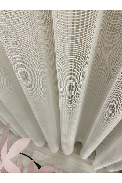 Gray-Black Net Wrinkle-Free DENSE 1/3 Pleated Sheer Curtain