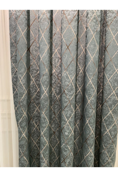 Liva Loren Model 1/2.50 Pleated Blackout Curtain Khaki Brown