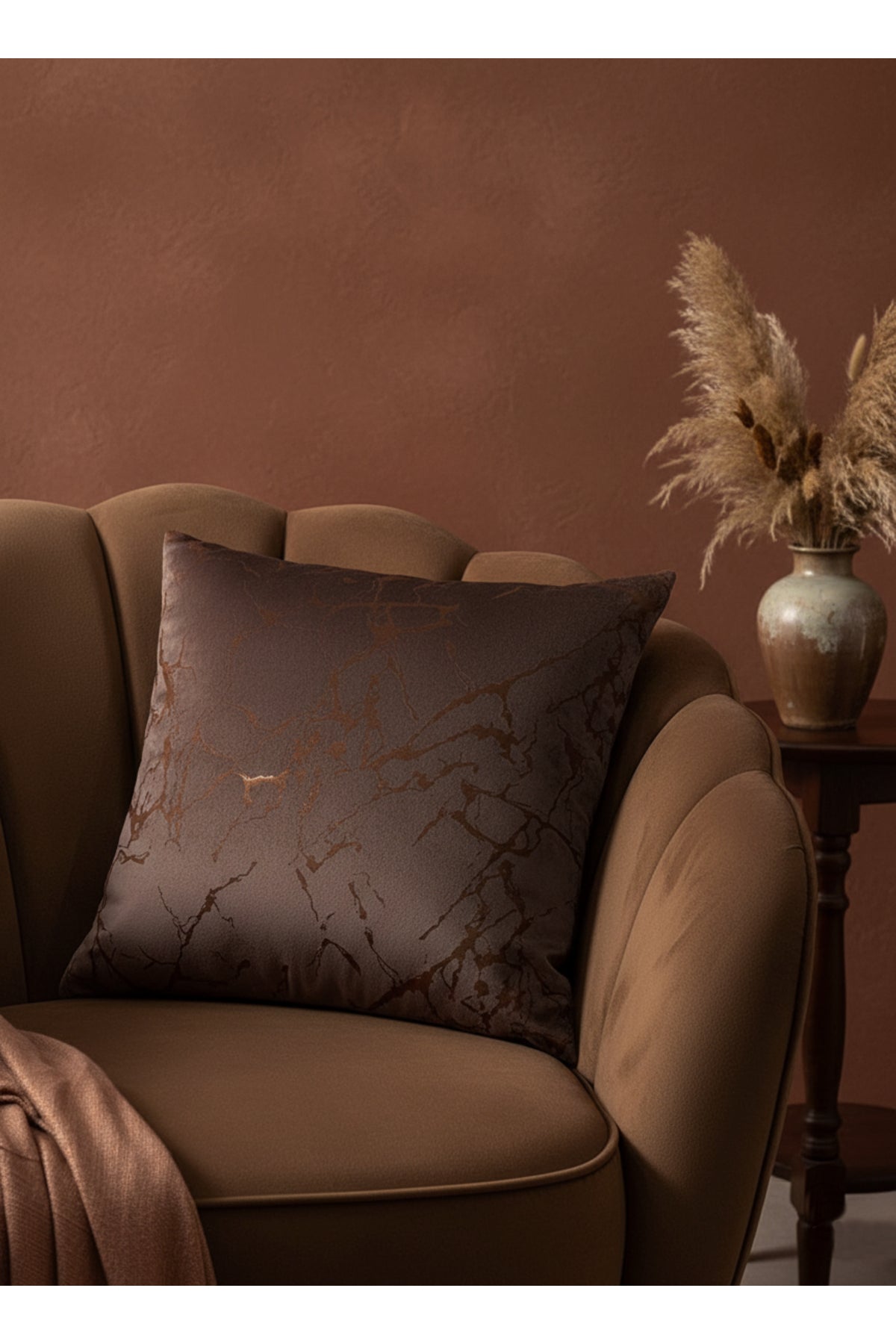 Set of 2 Velvet Throw Pillow Covers Ecru-Silver Foil (45X45)