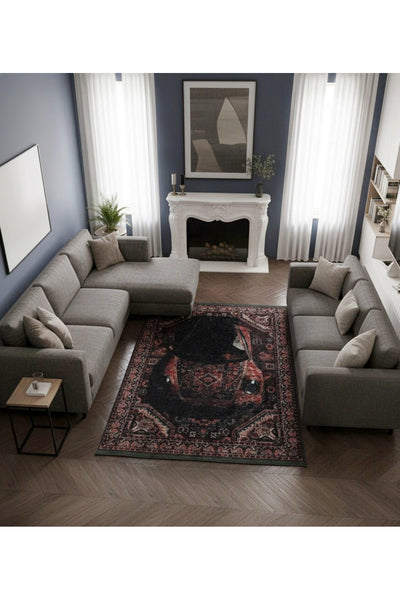 Vintage Car Pattern Latex Base Rug