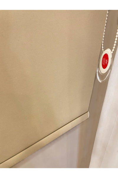 Cream Color Linen-Look Thick Fabric Roller Shade Modern Curtain