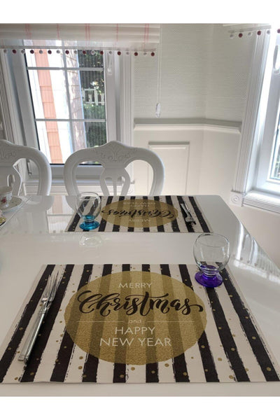 Set of 6 Merry Christmas Holiday Placemats - Style 7