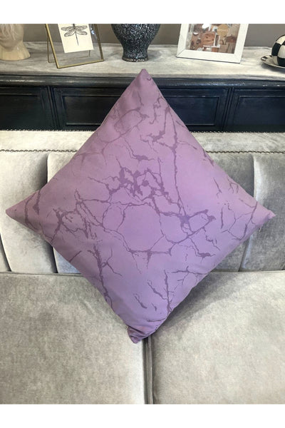 Set of 2 Velvet Throw Pillow Covers Ecru-Silver Foil (45X45)