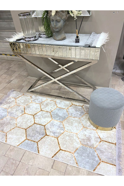 Honeycomb Pattern Latex Rug