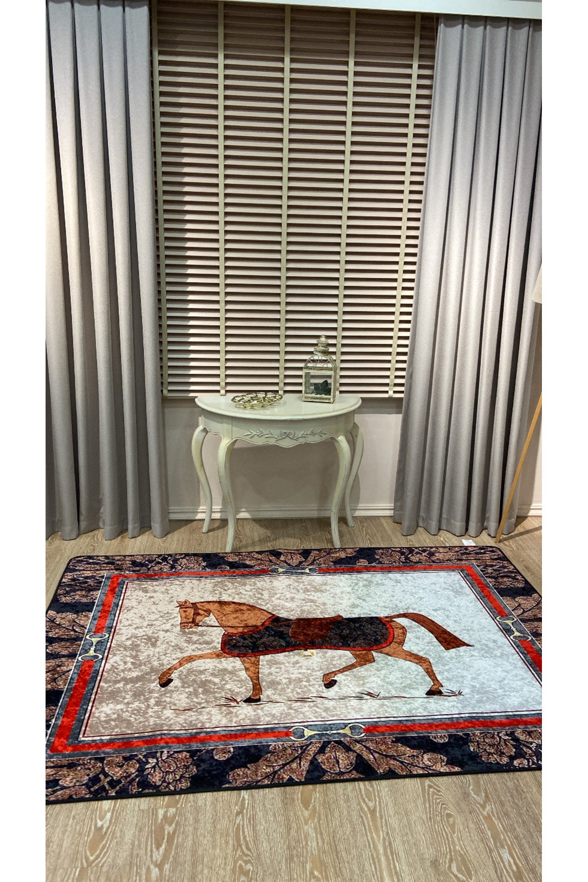 Horse Pattern Latex-Backed Rug