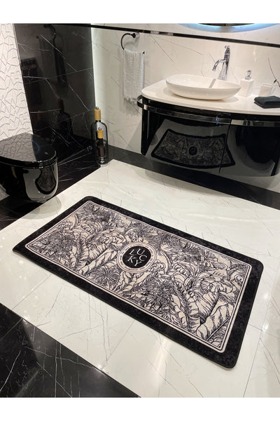 Single Floral Pattern Lucky Latex Base Bathroom Mat (60X100 SIZE)