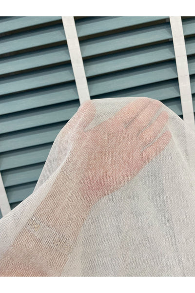 Ecru Linen-Effect 1/3 Dense Pleated Sheer Curtain