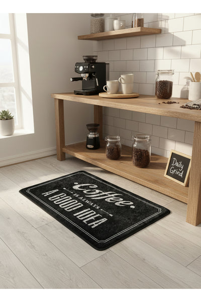 Coffee Print Latex Non-Slip Base Doormat Entryway Mat (60x90)