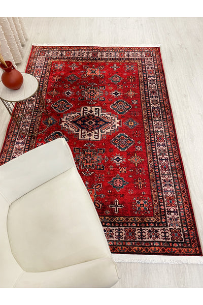 Kilim Motif Classic Non-Slip Base Round Rug