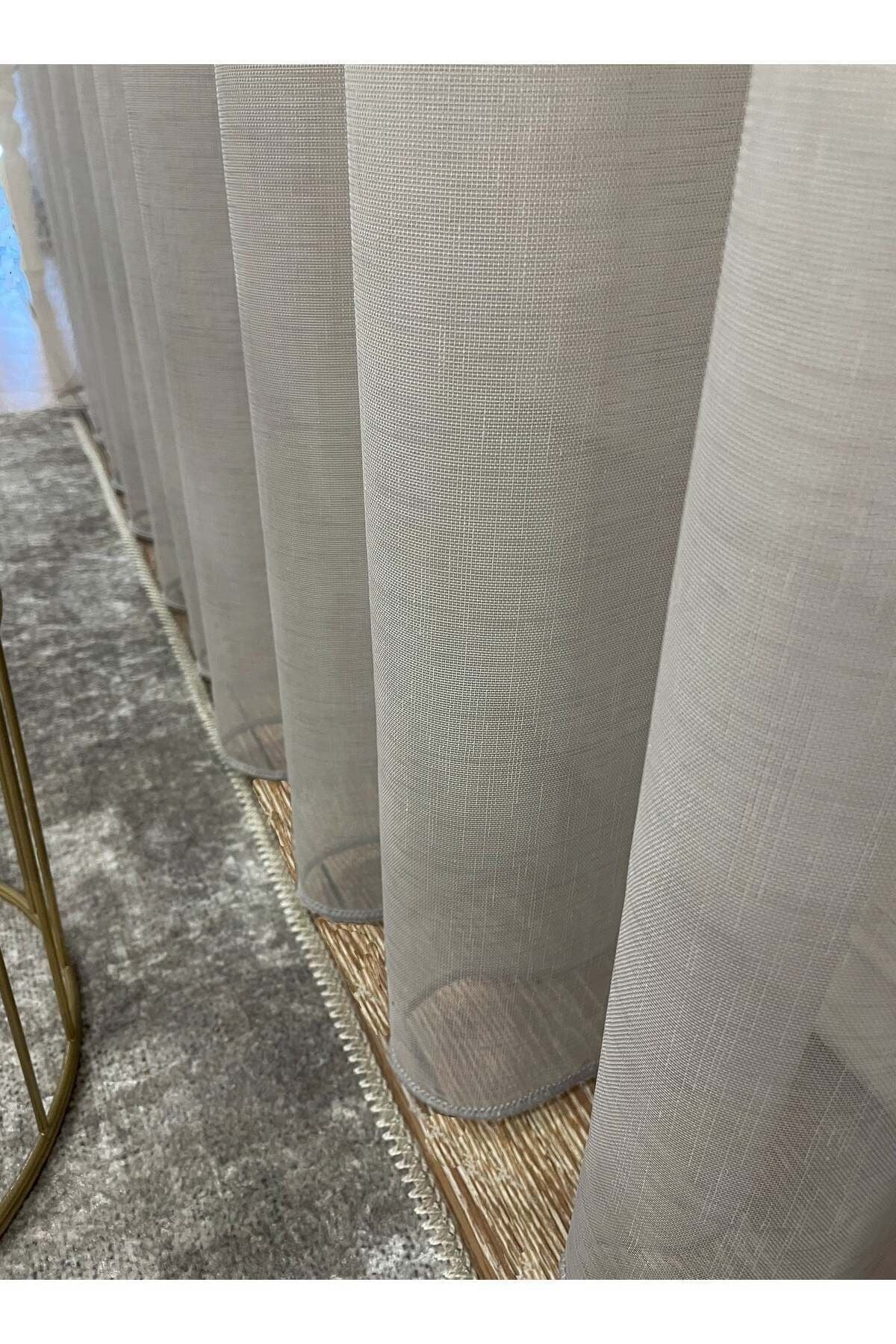 Linen-Look 1/2.5 Regular Pleated - Ecru Cream Sheer Curtain