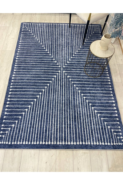 Terracotta Color Chenille-Look Design Runner Kitchen Rug