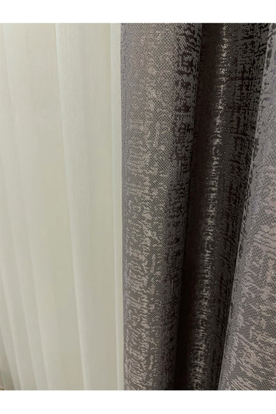 Dark Green - Jacquard Self-Patterned 1/2.5 Pleated Blackout Curtain