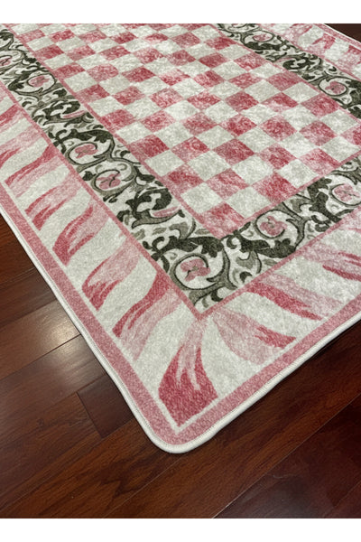 Pink - Mackenzie Style Checkered Kitchen Entryway Runner Rug