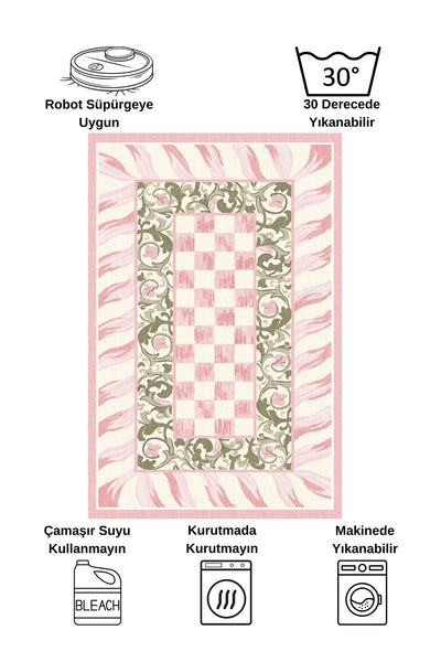 Floral Pattern Pink - Bathroom Mat (80 x 120)