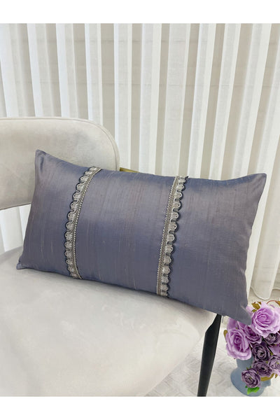 Imported Silk Cushion Pillow Cover with Cord (30x50) Oil Green
