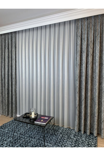 Liva Loren Model 1/2.50 Pleated Blackout Curtain Khaki Brown