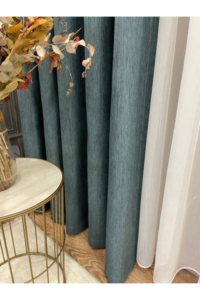 Jacquard Pattern on Blackout 1/2.50 Standard Pleated Blackout Curtain Dark Gray - Smoke