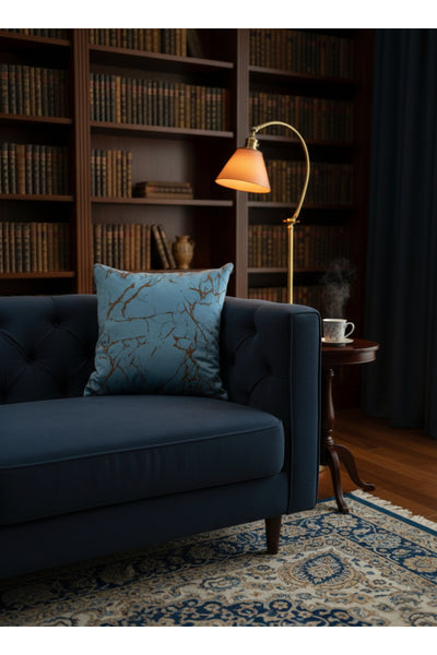 Set of 2 Velvet Throw Pillow Covers Ecru-Silver Foil (45X45)