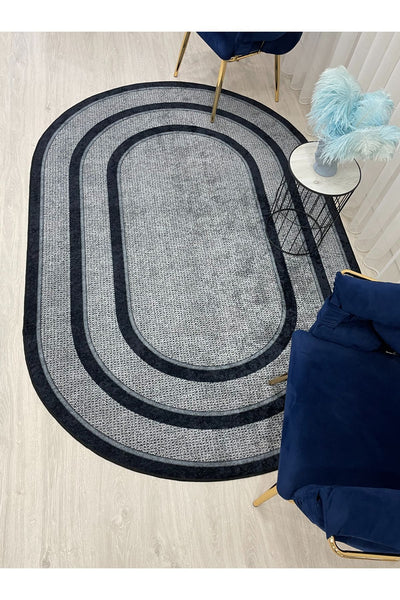 Jute Sisal Bordered Look Decorative Rug - Brown - Black