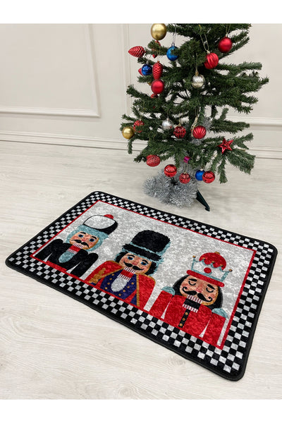 Lead Soldier Detailed Decorative Christmas Doormat Size 60x90