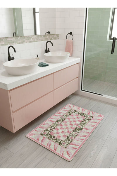 Floral Pattern Pink - Bathroom Mat (80 x 120)