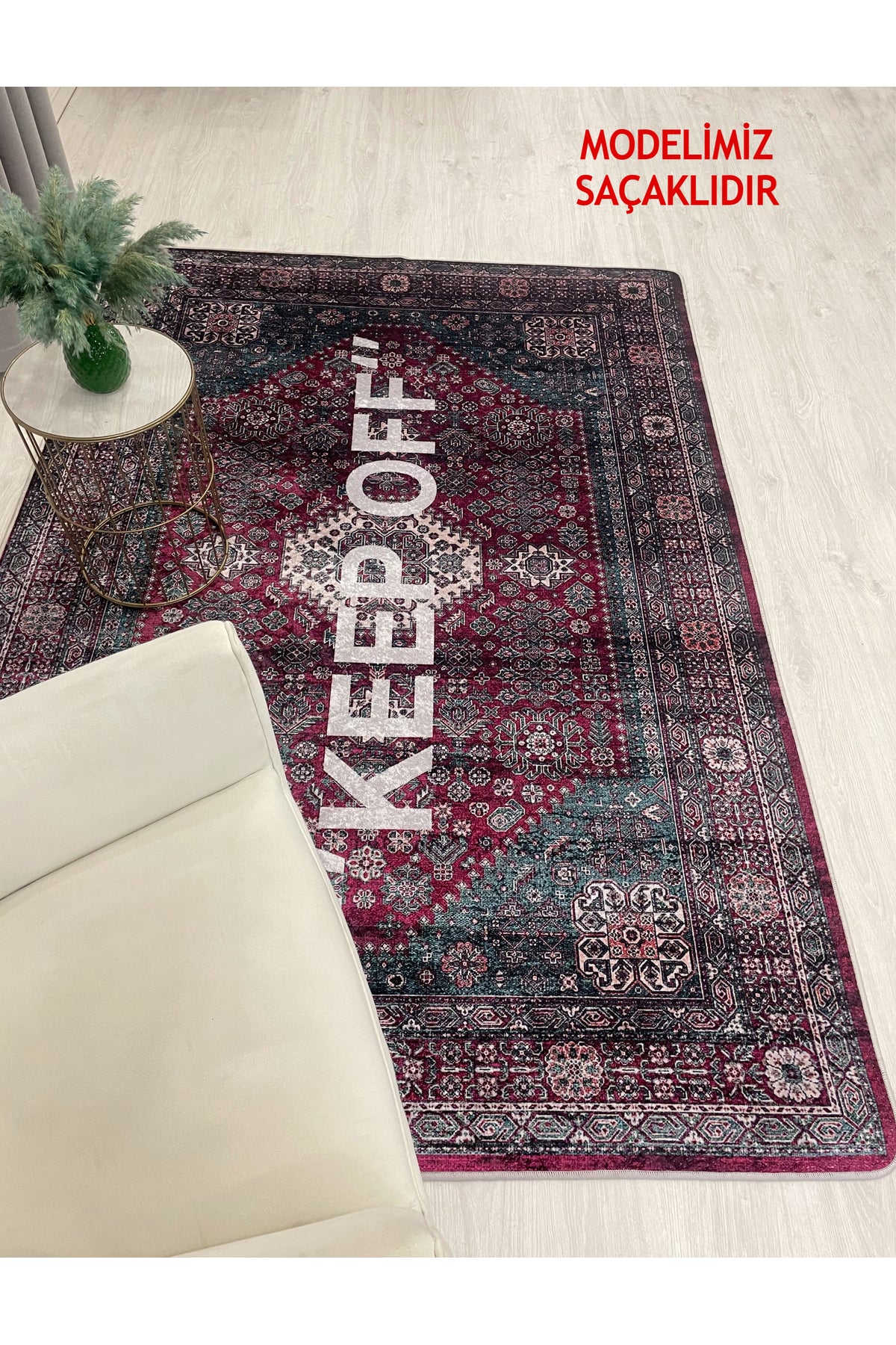 Pink Keep Off Fringed Latex Base Rug