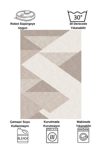 Gray Geometric Pattern Non-Slip Base Runner Rug