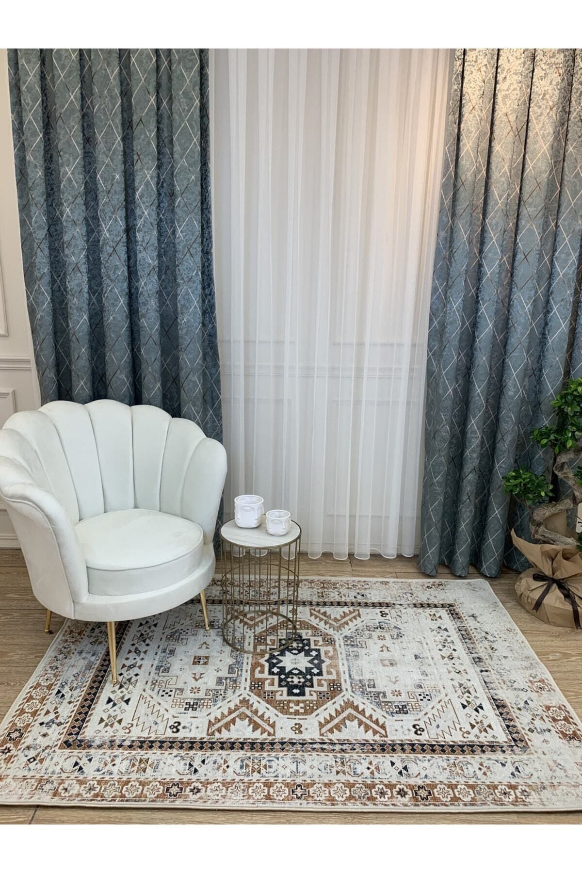 Eskitme Desen Dokuma Taban Halı Ebat 130x190