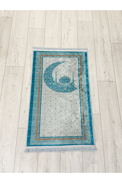 Children's Prayer Rug Blue 60x100 Size