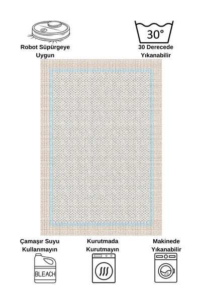 GRAY Jute Sisal-Look Bordered Non-Slip Base Runner Kitchen Rug