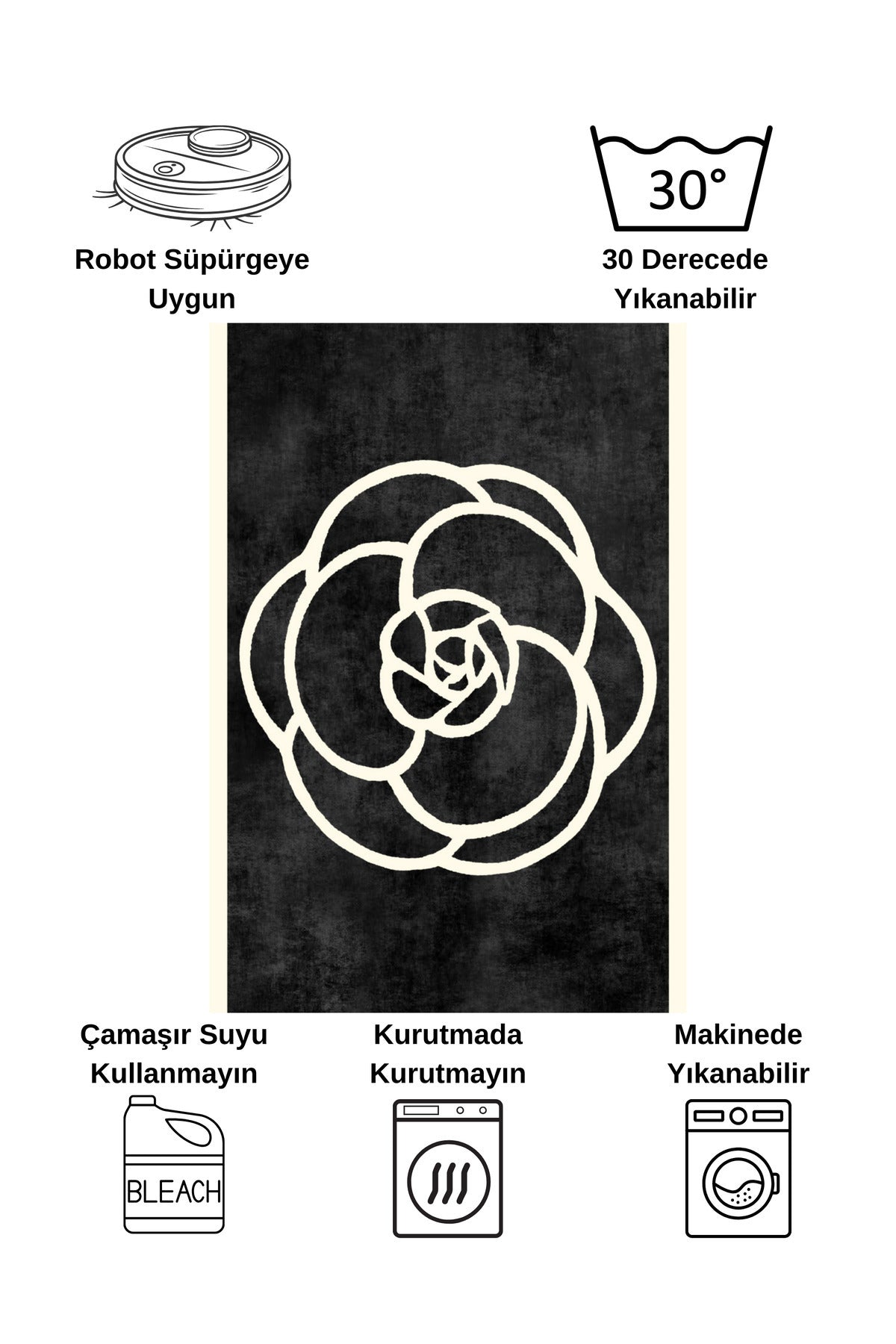 Floral Pattern Latex Non-Slip Rug