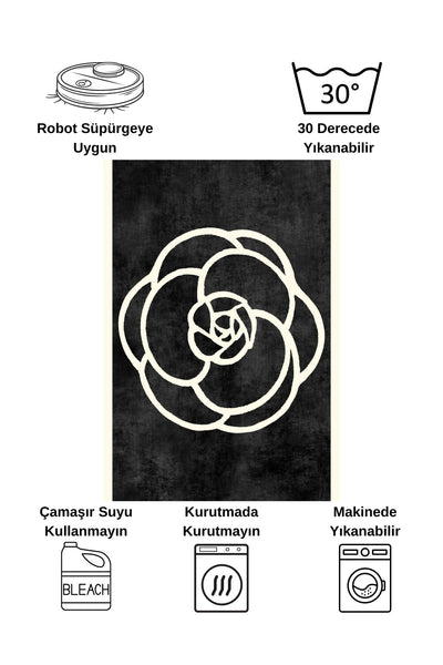 Floral Pattern Latex Non-Slip Rug