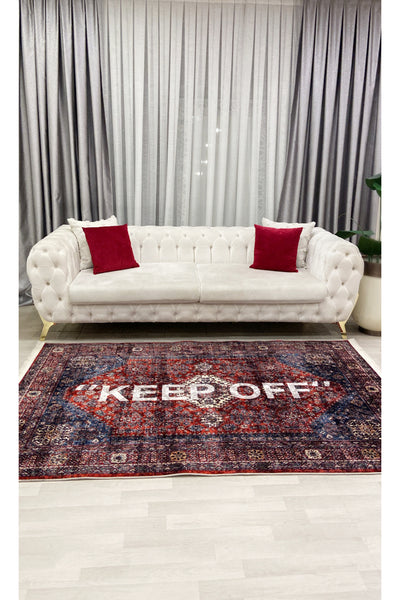 Pink Keep Off Fringed Latex Base Rug