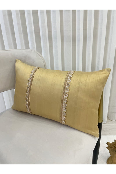 Imported Silk Cushion Pillow Cover with Cord (30x50) Oil Green