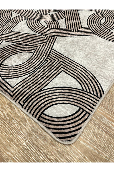 Hook Pattern Modern Design Latex-Backed Rug