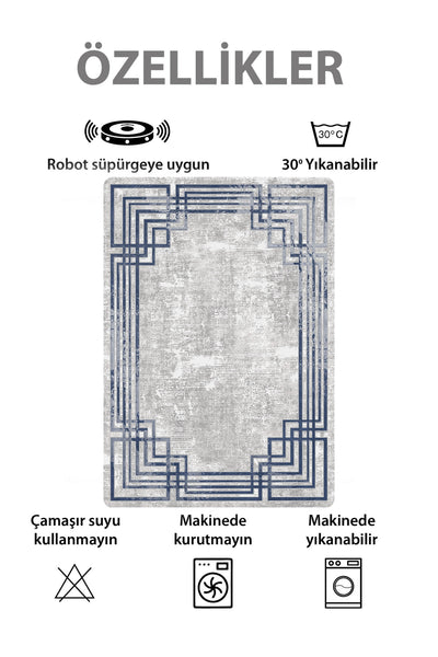 Beige - Brown Vintage Look Latex Non-Slip Base Rug