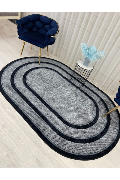 Jute Sisal Bordered Look Decorative Rug - Brown - Black