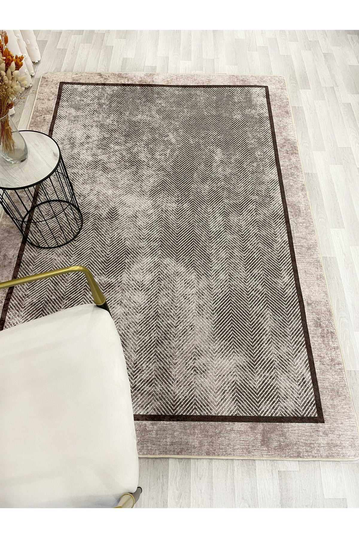 GRAY Jute Sisal-Look Bordered Non-Slip Base Runner Kitchen Rug