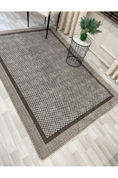 GRAY Jute Sisal-Look Bordered Non-Slip Base Runner Kitchen Rug