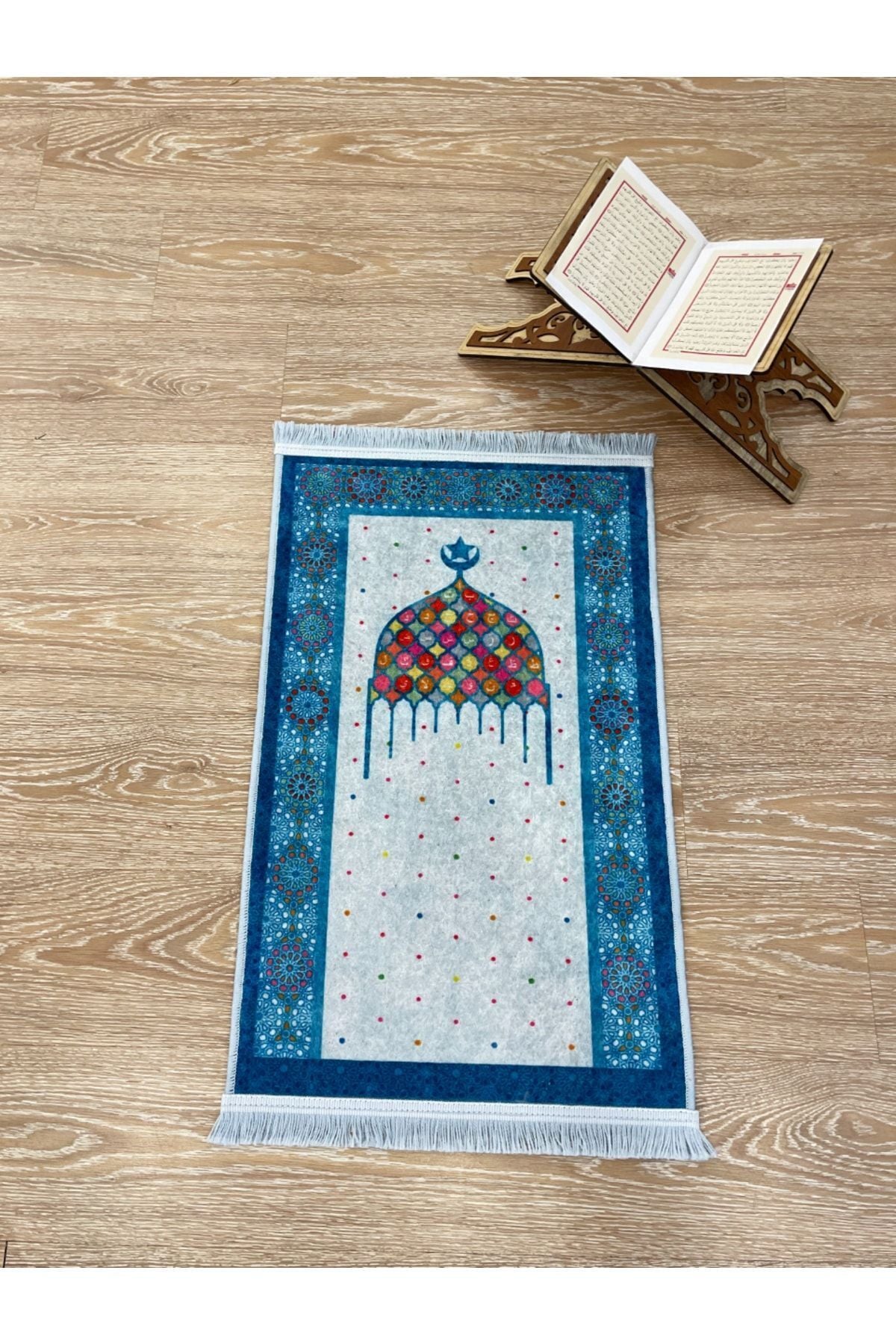 Children's Prayer Rug Blue